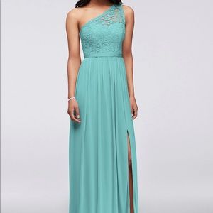 Long One Shoulder Lace Bridesmaid Dress